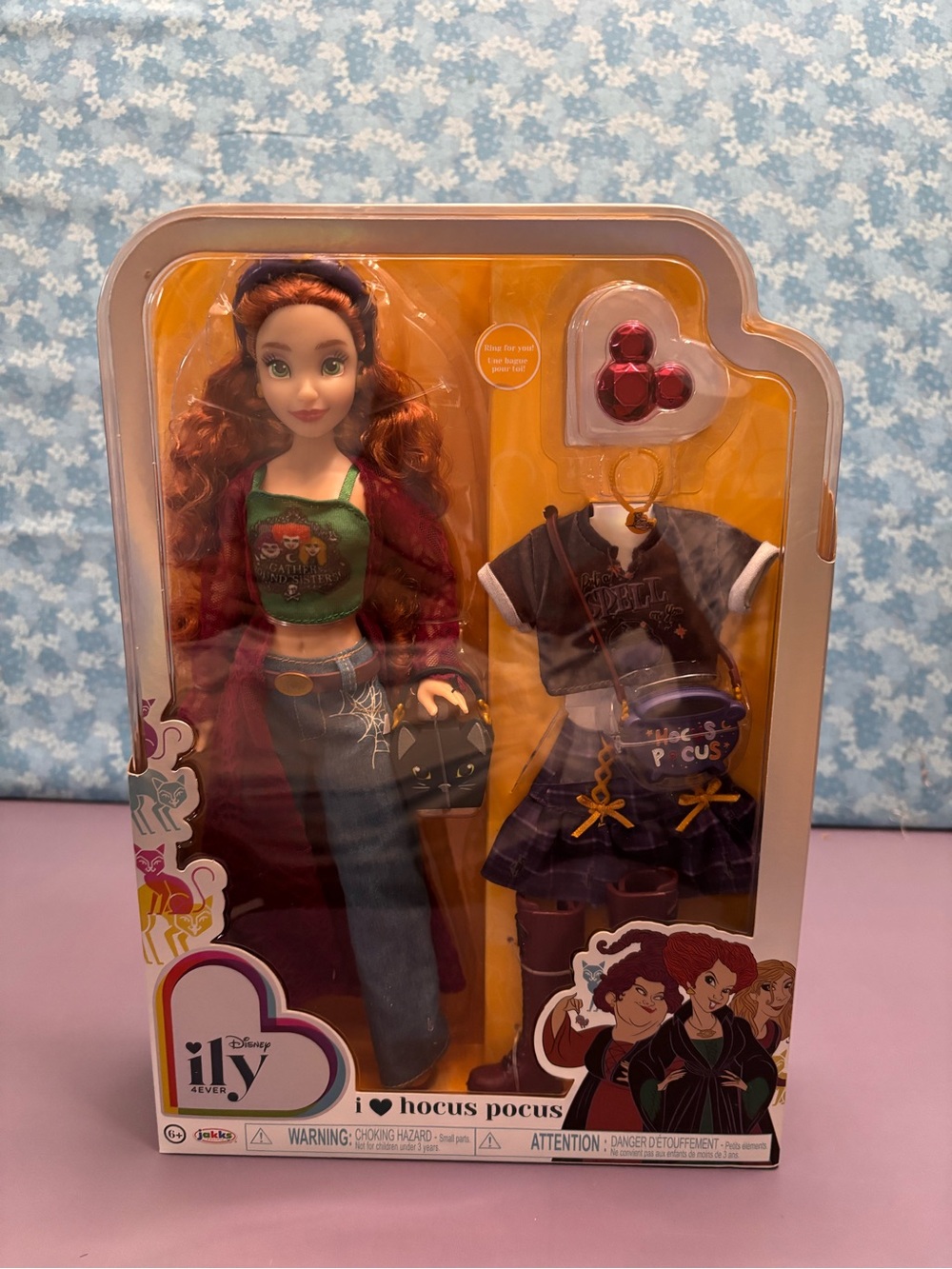 Disney Hocus Pocus Ily Redhead Doll with Burgundy Coat and Green Top